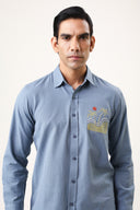 Blue Mirage Embroidered Shirt