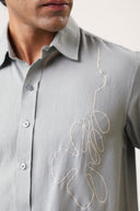 Whisper Line Art Embroidered Shirt