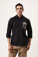Palm Noir Embroidered Shirt