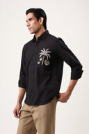 Palm Noir Embroidered Shirt
