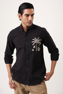 Palm Noir Embroidered Shirt