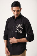 Palm Noir Embroidered Shirt