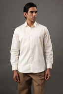 Café Cream Solid Shirt