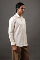 Café Cream Solid Shirt