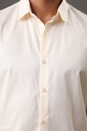 Café Cream Solid Shirt