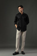 Noir Cascade Hand Embroidered Shirt