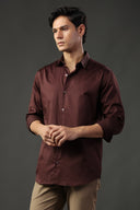 Mocha Rebellion Satin Shirt