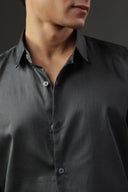 Charcoal Silken Fluid Shirt