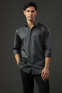 Charcoal Silken Fluid Shirt