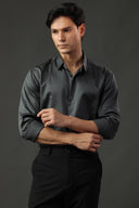 Charcoal Silken Fluid Shirt