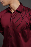 Twilight Veins – Hand Embroidered Shirt