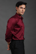Crimson Dynasty Satin Shirt