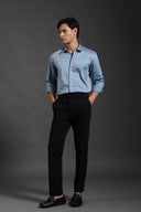 Steel Blue Satin Shirt