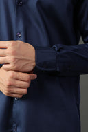 Blue Empire Satin Shirt