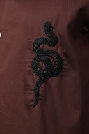 Serpent Noir Hand Embroidered Shirt