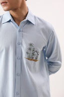 Coastal Calm Embroidered Shirt